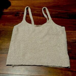 Fuzzy cropped tank top